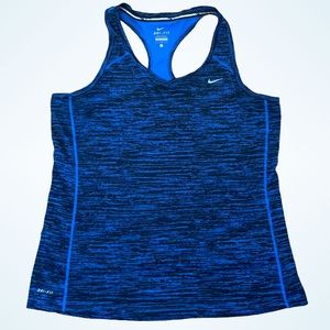 Nike Dri-Fit Blue and Black Miler Tank Top, Large